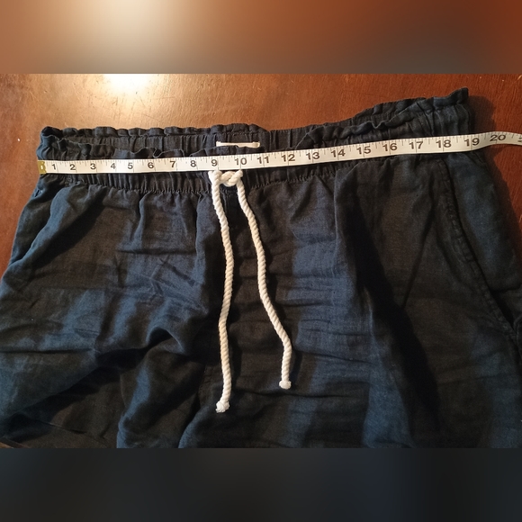 H&M 100% Linen Black Shorts with Drawstring Size XL - Picture 6 of 8